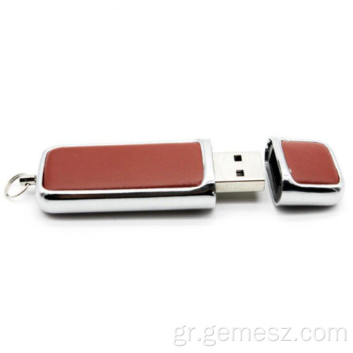Δερμάτινο προσαρμοσμένο λογότυπο USB Flash Drive